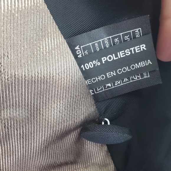 Bendita Seas Long Jacket Lined Coat Size 12 Large Black Red Hindi Buddah Patern - Picture 5 of 5